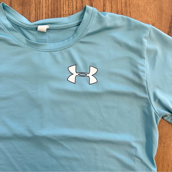 UNDER ARMOUR GIRLS HEATGEAR SHIRT Blue Size Youth Large - Picture 2 of 10